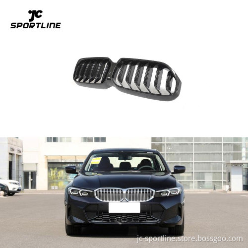 Replacement Dry Carbon Fiber Front Kidney Grille for BMW 5 Series G30 G38 LCI 530i Sedan 2021-2023
